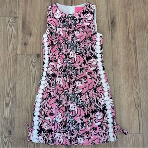 Lilly Pulitzer Panda Print Mila Shift Dress Women's Size 00 EUC